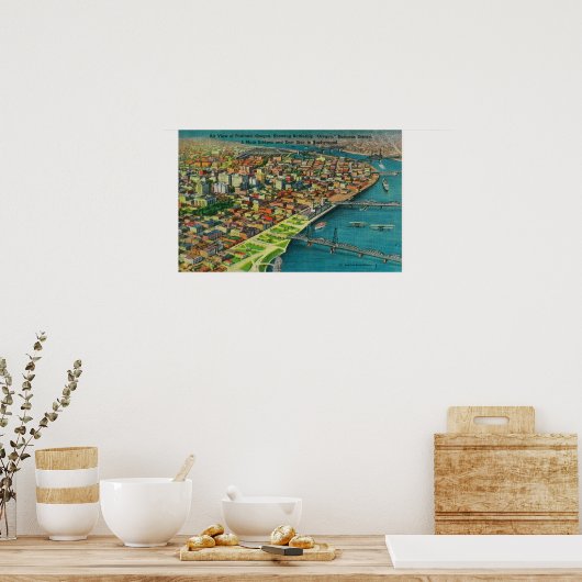 Portland van Air, waar de bruggen en Poster (Keuken)