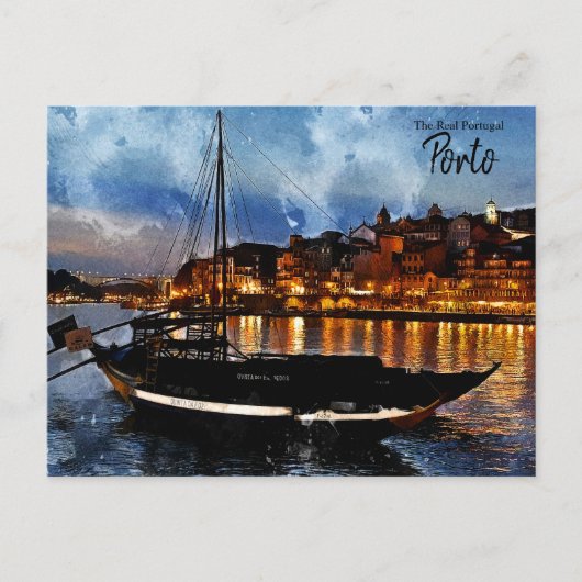 Porto bij nacht briefkaart (Voorkant)