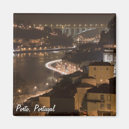 Porto bij nacht Magnet Magneet (Voorkant)
