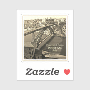 Porto brug over de rivier de Douro, Portugal, sepi Sticker