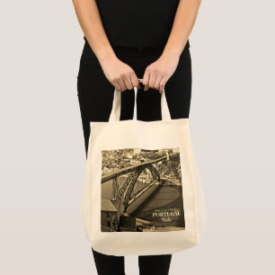 Porto brug over de rivier de Douro, Portugal, sepi Tote Bag