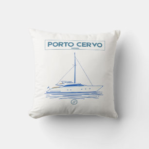 Porto Cervo Luxe Jacht Cabin Chenille Marineblauw  Kussen