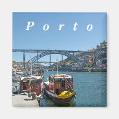 Porto. Douro River en Dom Luis I Bridge. Magneet (Voorkant)