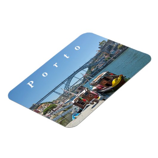 Porto. Douro River en Dom Luis I Bridge. Magneet (Linkerzijde)