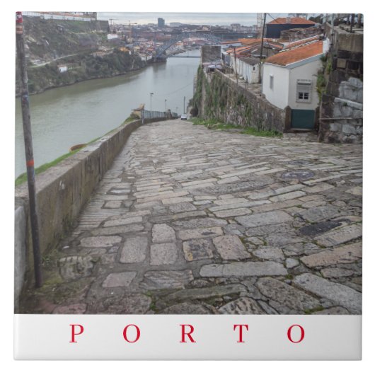 Porto Douro uitzicht keramische tegel Tegeltje (Voorkant)
