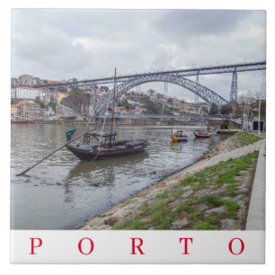 Porto Luis I Bridge uitzicht keramische tegels Tegeltje