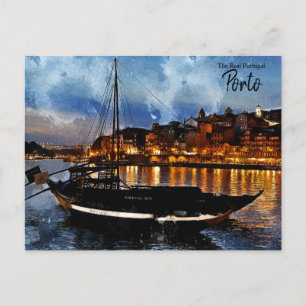 Porto par carte postale nocturne
