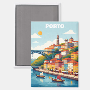 Porto Portugal Antieke Reis Kunst Magneet