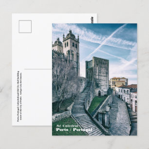 Porto, Portugal. Kathedraal en het oude stadhuis Briefkaart