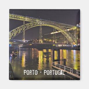Porto - Portugal. Night Scene nabij Douro Magneet