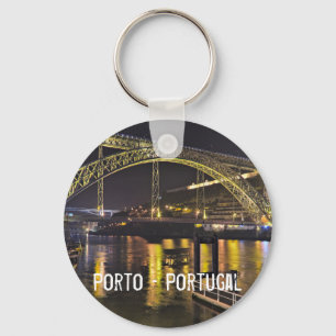 Porto - Portugal. Night Scene nabij Douro Sleutelhanger
