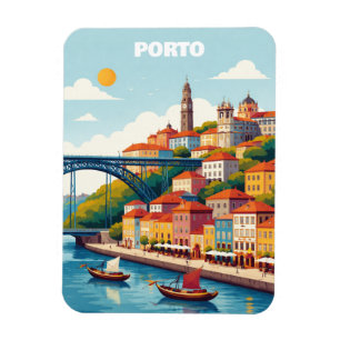 Porto Portugal Vintage Reis Kunst Magneet
