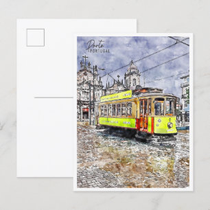 Porto Portugal vintage reis waterverf Briefkaart