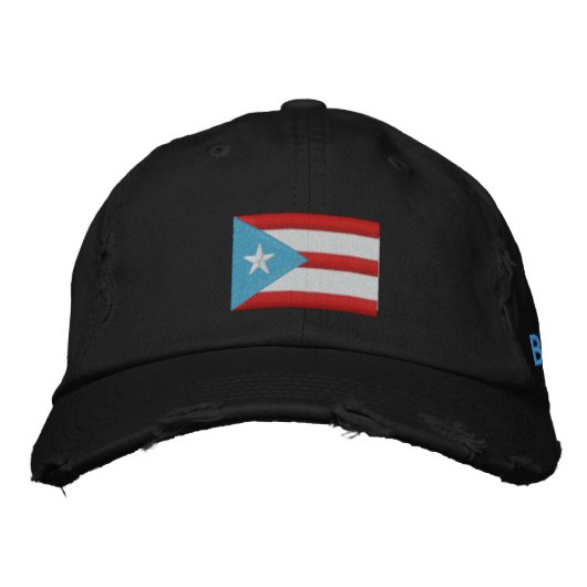 Porto Rico Boricua Drapeau Casquette brodé (Devant)