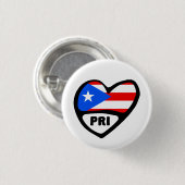 Porto Rico Country Code Indicateur Coeur Pin Badge (Devant & derrière)