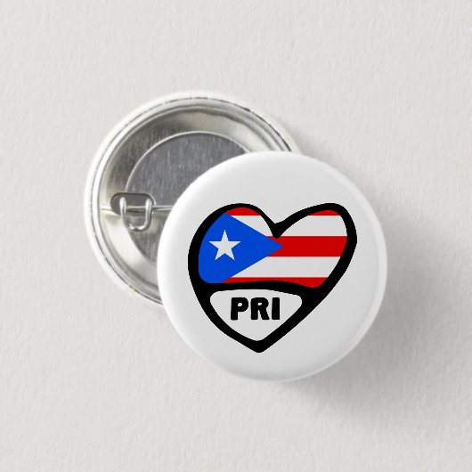 Porto Rico Country Code Indicateur Coeur Pin Badge (Devant & derrière)