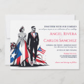 Porto Rico Couple Faire-part de mariage (Devant)
