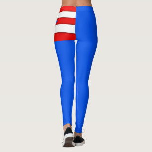 Porto Rico Drapeau Leggings Rouge Blanc Bleu
