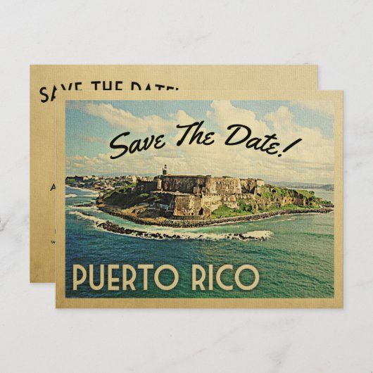 Porto Rico Enregistrer La Date Cartes Postales Vin (Devant / Derrière)