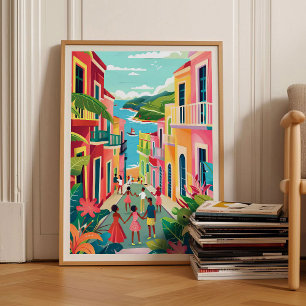 Porto Rico Impression Porto Rico Illustration Port