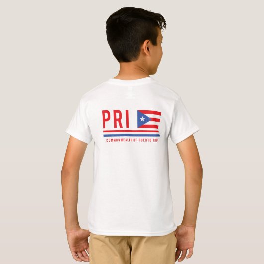 Porto Rico ISO Code Alpha 3 Design T-shirt (Dos entier)