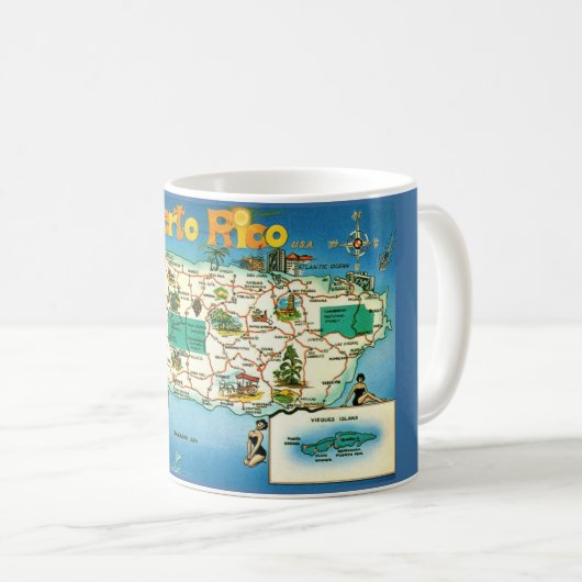 Porto Rico Map Mug (Devant droit)