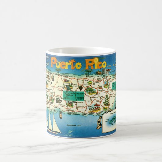 Porto Rico Map Mug (Centre)
