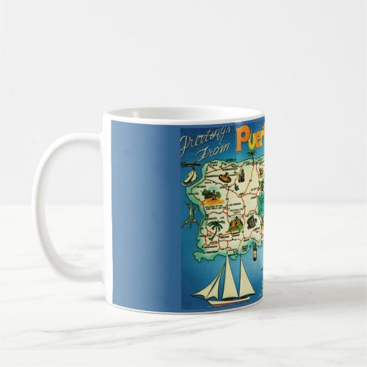 Porto Rico Map Mug (Gauche)