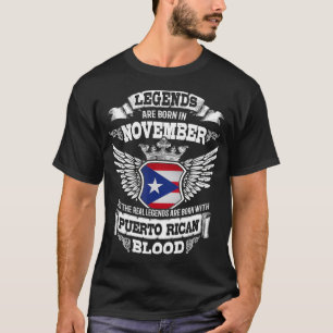 Porto Rico Puerto Ricaanse vlag november aanstaand T-shirt