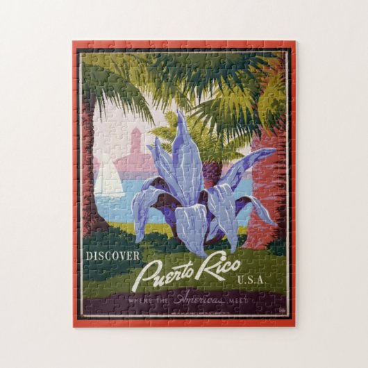  Porto Rico Travel Poster Legpuzzel (Verticaal)