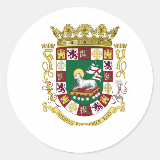 Porto Rico Wapenmunt Ronde Sticker