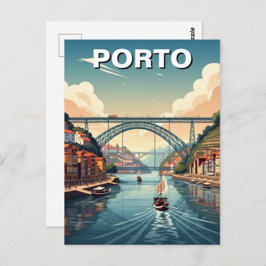 Porto River Cruise Portugal Reizen Briefkaart (Voorkant / Achterkant)