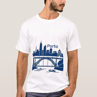 Porto Skyline Heren T-Shirt – Portugal Stadsgezich