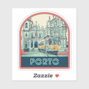Porto-stad met tramwegafbeelding Portugal Sticker