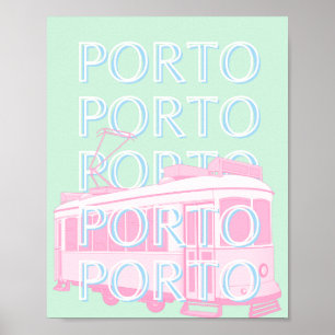 Porto Travel Art, Portugal Travel Art, Pastel Poster