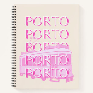 Porto Travel Art, Portugal Travel Art, Roze Notitieboek