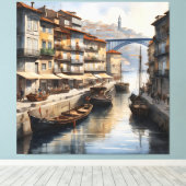 Porto waterverf canvas afdruk (Insitu (Houten vloer))