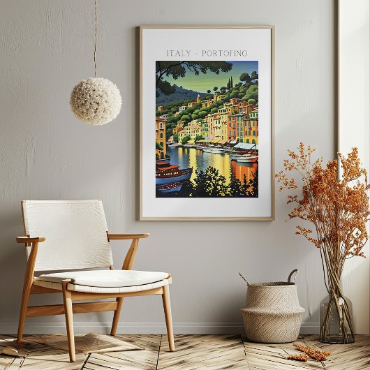 Portofino Italie Art Pittoresque Imprimer Poster