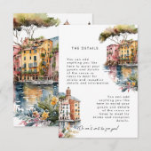 Portofino Italie mariage d'été carte d'information (Devant / Derrière)
