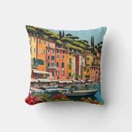 Portofino Italië Mediterraan Waterschap Schilderen Kussen