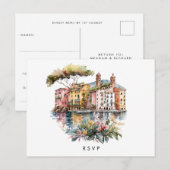 Portofino Italien mariage rsvp carte postale (Devant / Derrière)