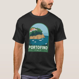Portofino Italy Retro Travel Art T-shirt