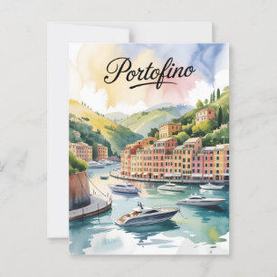 Portofino-waterverf Briefkaart