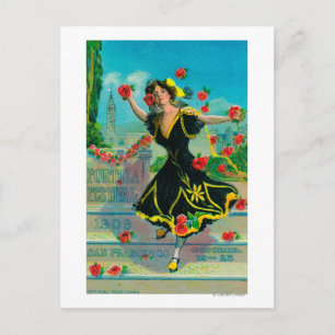 Portola Festival Advertisment (danser) Briefkaart