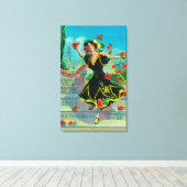 Portola Festival Advertisment (danser) Canvas Afdruk (Insitu (Houten vloer))