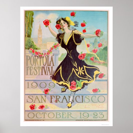 Portola Festival in San Francisco 1909 Poster (Voorkant)