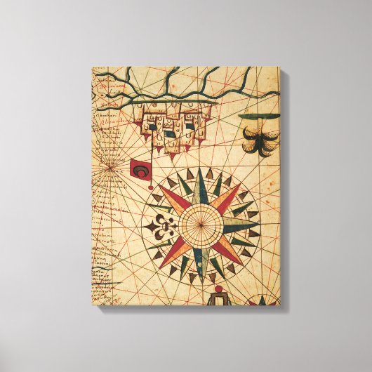 Portolan Chart | Kaart van Caïro, Egypte Canvas Afdruk (Voorkant)
