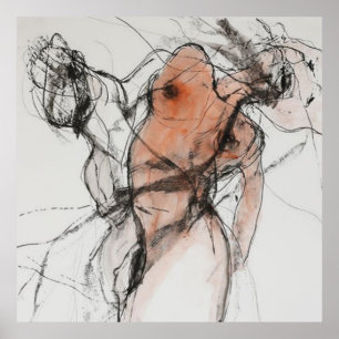 portrait, abstraction, aquarelle, affiche d'art