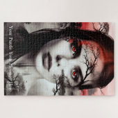 Portrait abstrait de fille paysage puzzle (Horizontal)