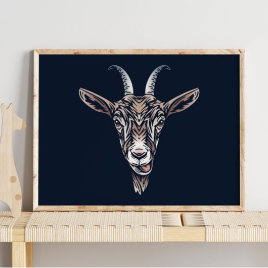 Portrait animal de chèvre de bébé | Impression mur
